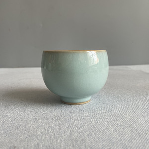 省工赵琳汝窑天青金边罗汉杯120ml茶杯主人杯可养中式汝州茶具小