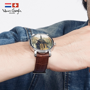 van gogh梵高手表男集会油画石英腕表艺术博物馆瑞士手表原装进口