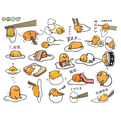 可爱卡通蛋黄哥蛋黄防水旅行箱卧室儿房p防水墙贴贴纸壁画