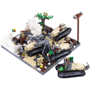 moc兼容乐高一战二战法国雷诺ft17轻型坦克军事小颗粒拼插积木