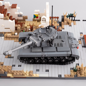 moc兼容乐高二战美军坦克m26潘兴军事载具小颗粒拼插积木玩具男孩
