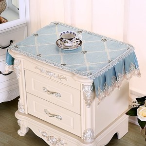 欧式布艺床头柜盖布床头柜罩耐脏多用盖巾卧室简约现代蕾丝防尘罩