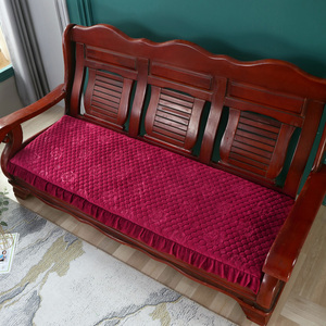 实木沙发垫子欧式组合红木质沙发坐垫三人座连体老式木头中式座垫