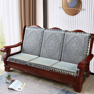 实木沙发垫带靠背加厚海绵中式红木沙发坐垫防滑椅垫老式四季通用