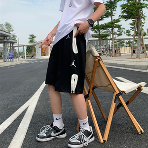 aj飞人短裤男女夏季新款直筒五分裤情侣休闲运动裤宽松大码潮流裤