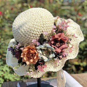 手工钩花帽子