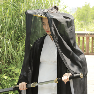 lifangui淘宝古风斗笠幕离儿童款防风防晒遮容巾面纱武侠风儿童摄影