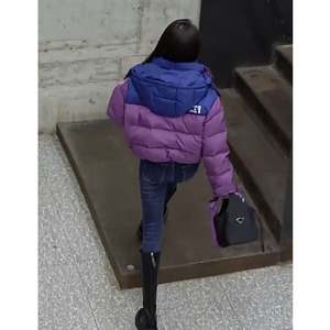 紫色连帽羽绒服派克服2023炸街羽绒服小众独特别致外套女装秋冬季