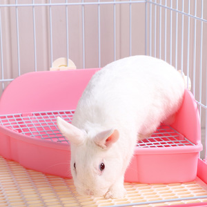 兔子厕所大号扇形防喷宠物兔便盆盆三角厕所钢网固定笼具用