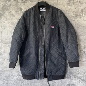 意大利产 prps x fila斐乐联名 女士夹棉棒球服长款牛仔夹克外套