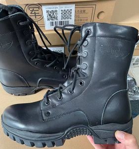 新款作训靴空降靴男黑色耐磨全牛皮超轻透气伞兵靴飞行靴真皮3514