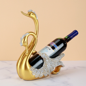 情侣天鹅红酒架摆件创意欧式葡萄酒瓶架客厅餐桌酒柜装饰品礼物