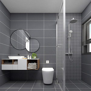 北欧纯色卫生间瓷砖300x600厕所墙砖仿古砖水泥灰墙面砖防滑地砖