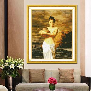 00me刘莹淘宝钻石画满钻名画系列客厅人物美女欧式油画款十字绣新款