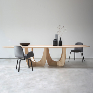 北欧全实木组合工作台会议桌设计创意餐桌轻奢书桌工作台极简长桌