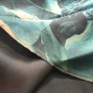 100%桑蚕丝细螺纹缎香云纱面料真丝古i法织造莨纱丝绸布料接天荷