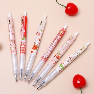 一木林yml6710南希兔创意中性笔可爱卡通文具架装钢夹按动笔糖果