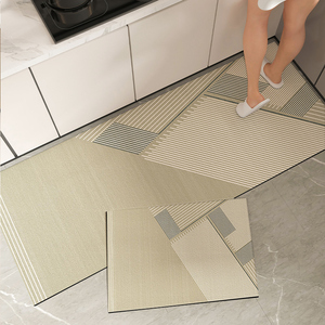 侘寂风厨房地垫吸水防滑防油免洗可擦耐脏垫子地毯家用地板防油垫