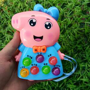 小猪佩奇打地鼠音乐掌上故事机粉色猪小妹早教机益智玩具1-3岁
