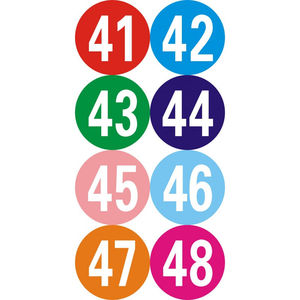 15cm大号防水圆形波点号码数字不干胶贴纸1-999数字字母标贴1-36