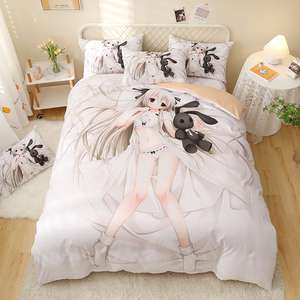 44同款货源兰羽辰旗舰店天猫来图定做动漫床单学生宿舍二次元美女