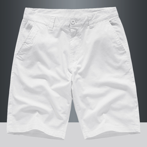 白色休闲短裤男士2024夏季新款直筒宽松5分外穿纯棉夏天五分裤子