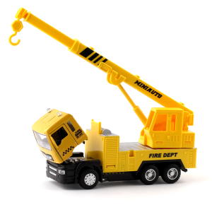 仿真吊车起重机合金工程车声光版回力合金汽车模型儿童礼品玩具