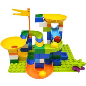 巧之木 80粒趣味滑道大颗粒积木 立体组装拼插婴幼儿童男孩女孩ck