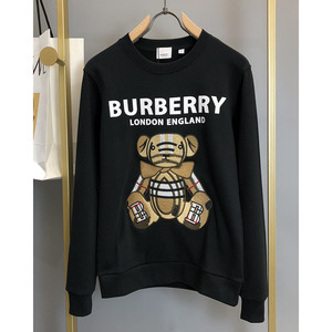 巴宝莉男装卫衣男女秋冬新款小熊长袖t恤情侣款字母印花宽松上衣