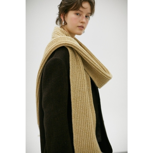 made of senses夹花麦穗围巾100%羊毛长款百搭