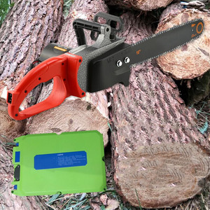 充电式电锯伐木锯木头48v伏直流60电链锯手提家用24户外割树机220