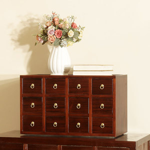 杉桐中药柜家用小型多层组合可叠加实木药盒草药斗中药橱整装迷你