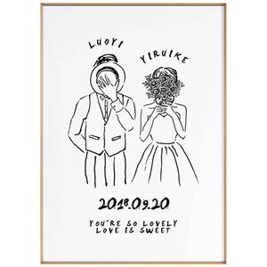 浪漫结婚纪念日礼物圣诞新年送老公老婆爱人装饰画恋爱周年挂画