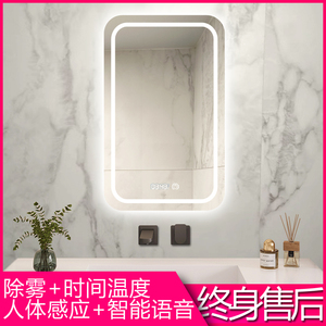 定制横竖长方形智能除雾挂墙式梳化妆发光带灯led卫生间浴室镜子