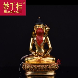 00司慈商贸店淘宝22cm普贤王如来双身佛像古法琉璃客厅玄关摆件佛堂