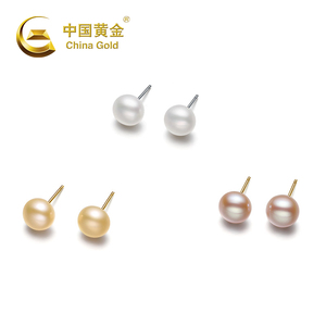 中国黄金珍珠耳钉