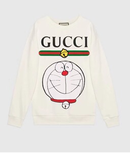 gucci x doraemon新款联名哆啦a梦机器猫腰带logo套头圆领卫衣