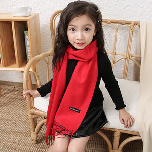 儿童围巾印字男女童小学生表演活动红围巾定制logo刺绣幼儿园围脖