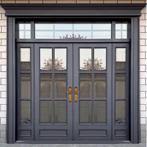 锌合金防盗玻璃别墅大门双开门农村入户自建房家用乡村阳台门定制