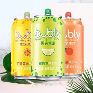 百事可乐bubly微笑趣泡肖战代言气泡水330ml*24罐整箱0糖0脂0卡