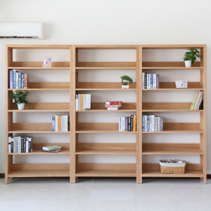弘庭全实木学生书柜经济型网红多层白色落地原木书架家具简约环保