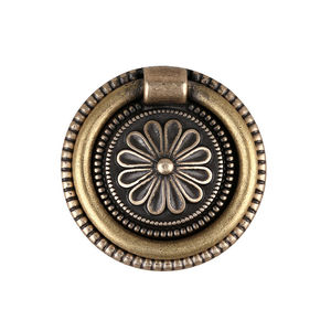 美式家具圆形柜门拉手柜子单孔仿古五金抽屉把手金属拉环现货古