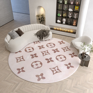 美式圆形地毯客厅轻奢高级沙发茶几毯卧室梳妆台书房椅子床边地垫