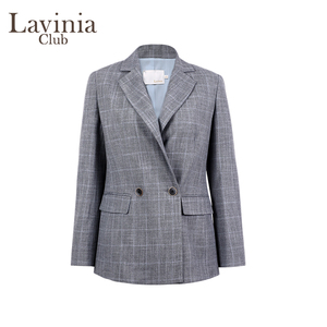 Lavinia 春秋款磨毛高级感灰色西装女装气质西服外套通勤P25W111D