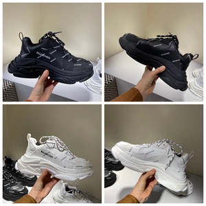 balenciaga/巴黎世家字母黑白厚底老爹鞋男女休闲运动鞋
