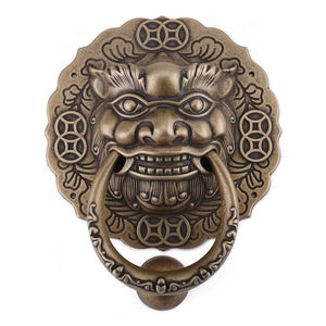铜匠师(tjs)老式双开门镇宅家用门把手仿古门环装饰中式狮子头