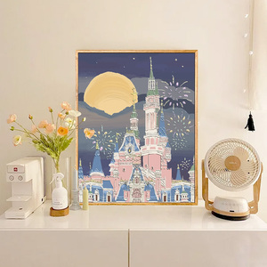 【迪士尼城堡】油画diy填充手工画画手绘填色治愈减压丙烯画装饰