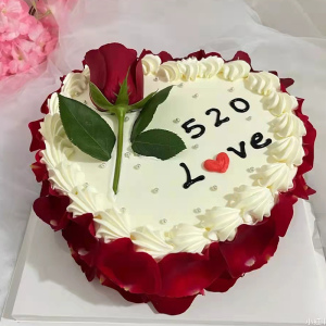 情人节蛋糕装饰仿真玫瑰花插件创意红色花朵520妈妈生日烘焙装扮
