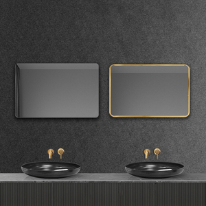 简约卫生间方形镜子无边框浴室镜壁挂洗手间高清镜竖挂定制镜片