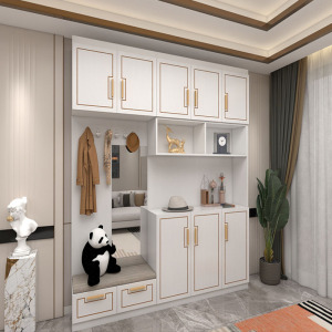 定制进门鞋柜一体靠墙超大容量衣帽柜家用门口现代简约入户门厅柜